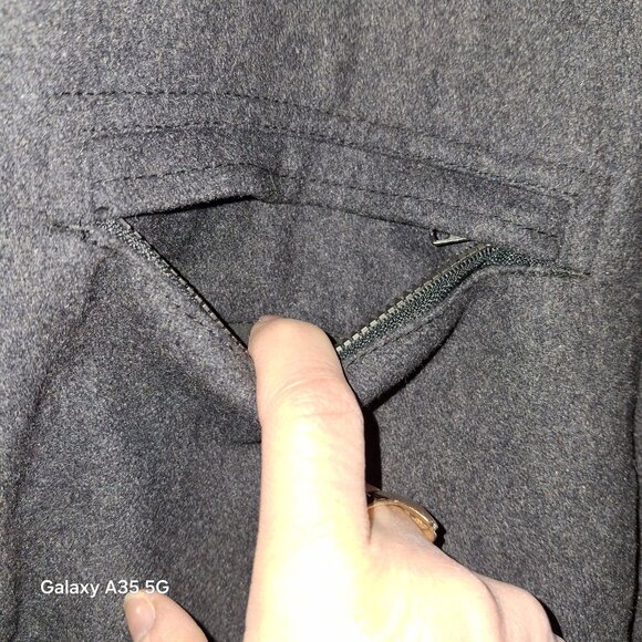 London Fog XL Men's Dark Gray Full-Zip Wool-Blend Bomber Jacket With Stand Colla - Picture 4 of 10